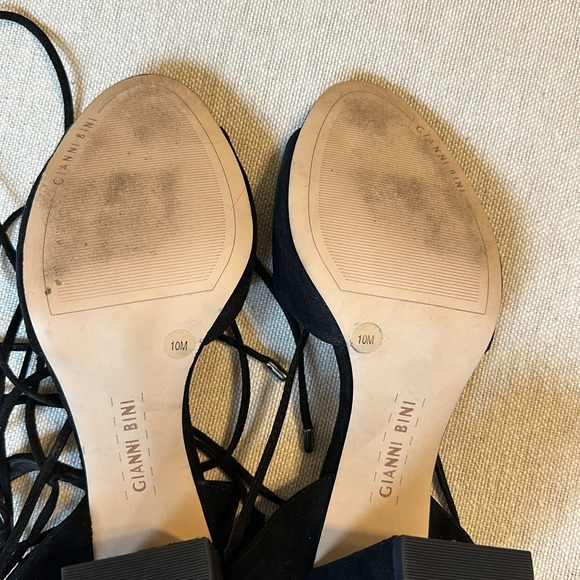 Gianni Bini Keelin Lace-Up Black Velvet Heels - Picture 6 of 10